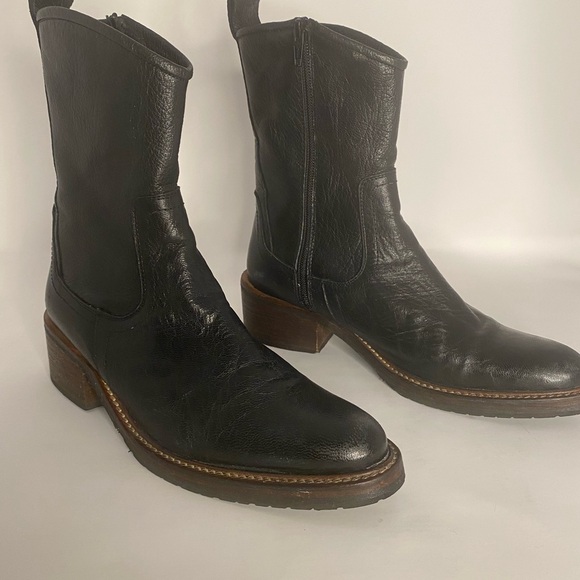 Free People “Lynden” Black Ankle Boot in size 37.  The look is a Western - Picture 3 of 11